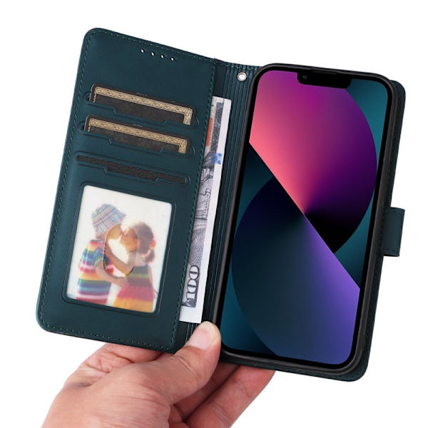 BETOPNICE iPhone 13 Plånboksfodral Magnetiskt Avtagbart Konstläder - Blå