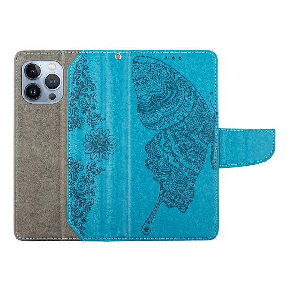 Fjärilar iPhone 12 Pro Max Plånboksfodral - Blå