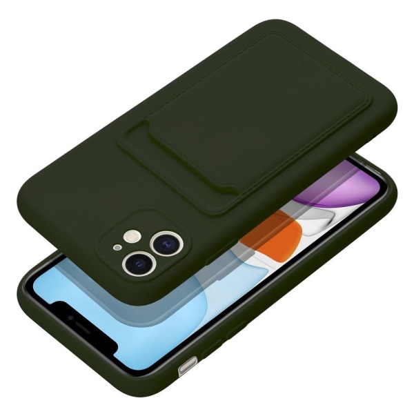 iPhone 11 Skal Forcell Korthållare Mjukplast - Grön