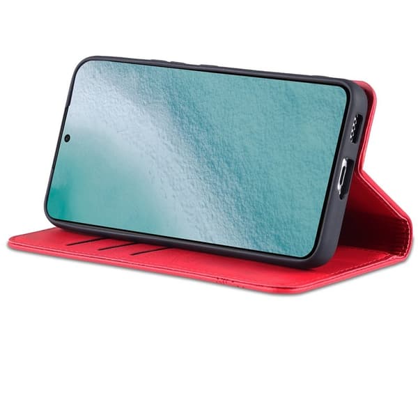 AZNS Samsung Galaxy S22+ Plånboksfodral Konstläder - Röd