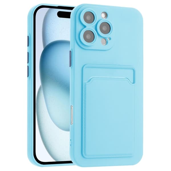 Mobilskal till iPhone 16 Pro Max Korthållare TPU - Sjöblå Blå