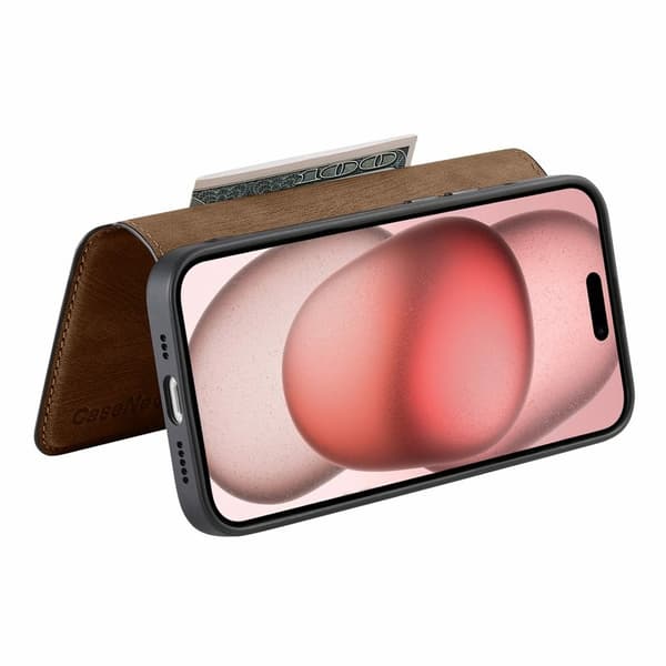 CASENEO MW-03 iPhone Air Plånboksfodral Konstläder - Brun