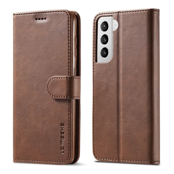 LC.IMEEKE för Samsung Galaxy S21+ Plånboksfodral Konstläder - Brun