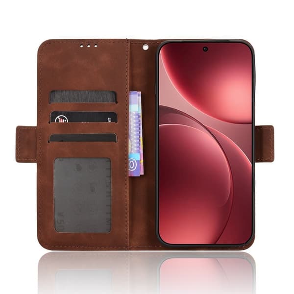 Oppo Find X9 Pro 5G Kortfack Plånboksfodral Konstläder - Brun