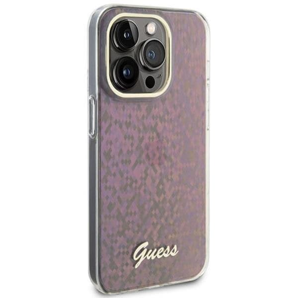 Guess iPhone 15 Pro Max -puhelinkuori IML Mirror Disco Iridescentgo Rosa