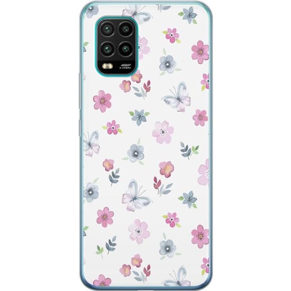 Telefontaske til Xiaomi Mi 10 Lite 5G med blomster og sommerfugle