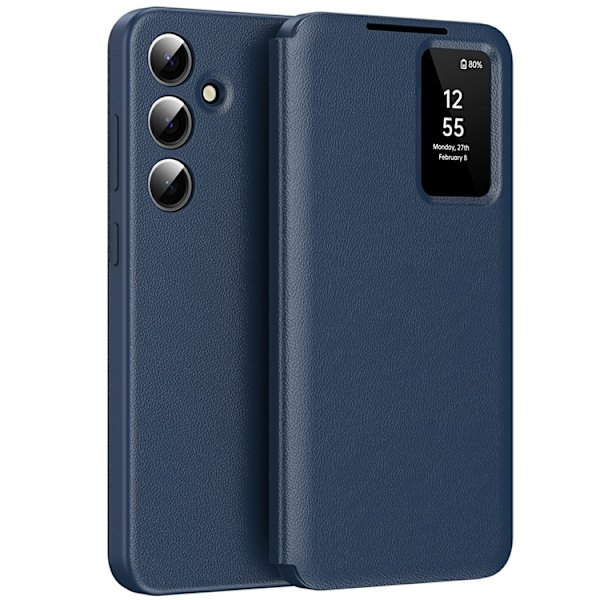 Galaxy A56 5G Plånboksfodral View Window Konstläder - Blå Blå