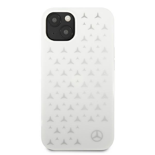 Mercedes Silver Stars Skal Pattern iPhone 13 Mini - Vit Silver
