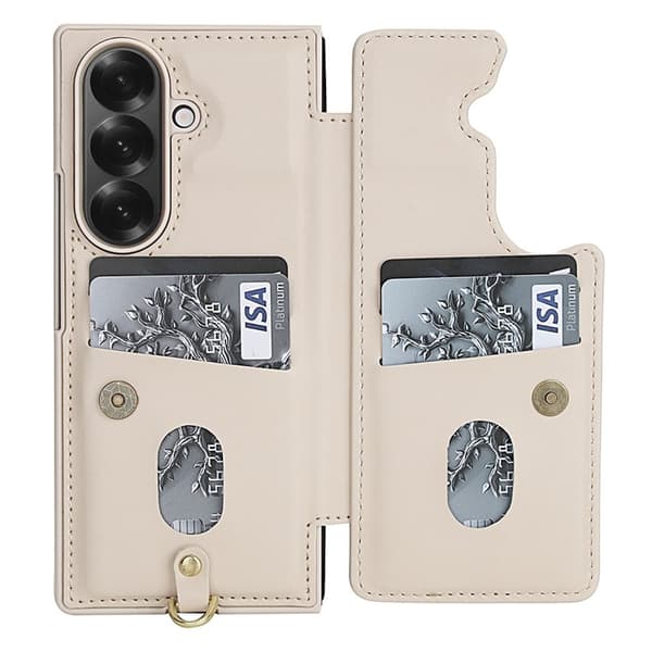 Galaxy Z Fold7 Plånboksfodral Med 2 Remmar - Beige Beige