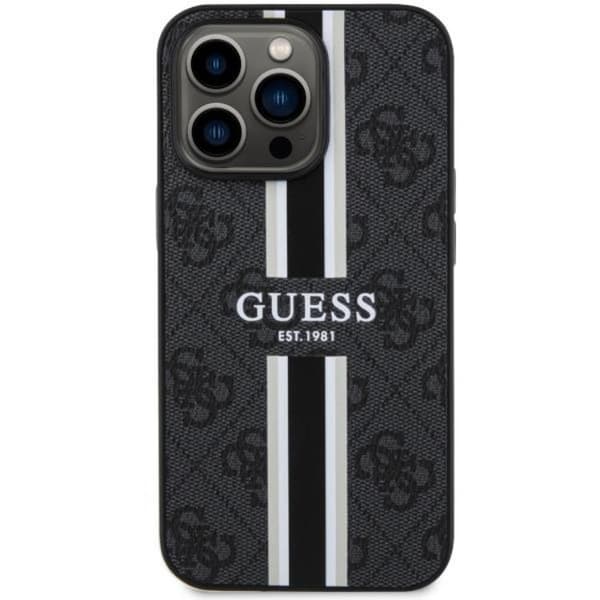Guess iPhone 13 Pro/13 Mobiilikuori MagSafe 4G Printed Stripes - Musta Black