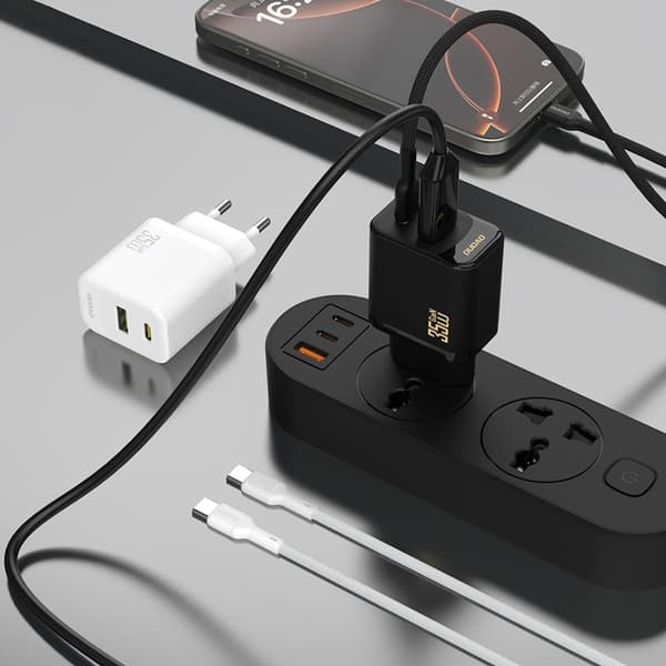 Dudao Snabbladdare USB-A - USB-C 35W GaN A27 Max Vit