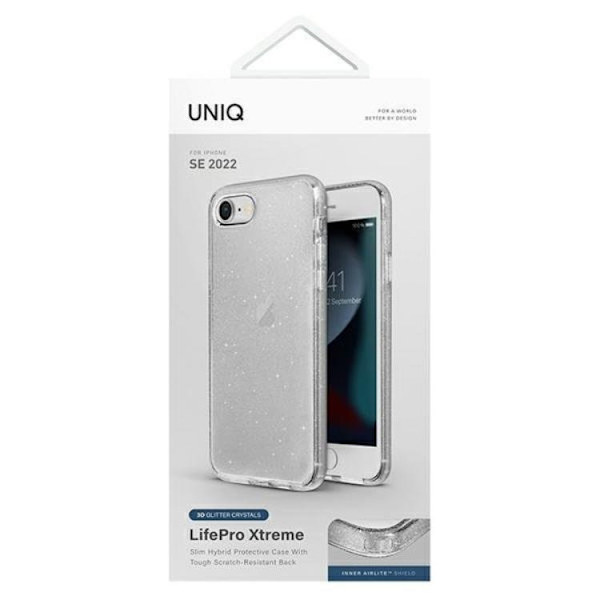 Uniq iPhone 7/8/SE (2020/2022) Skal Xtreme - Transparent/Tinsel Clear
