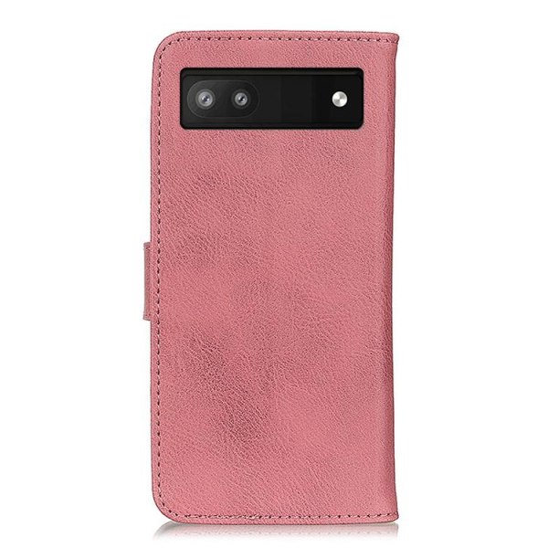 KHAZNEH Google Pixel 7A 5G Wallet Case lehmännahkainen - vaaleanpunainen
