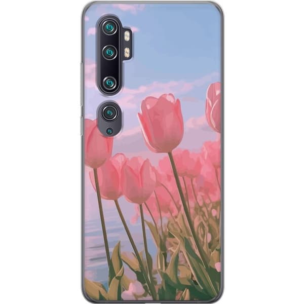 Mobilskal till Xiaomi Mi Note 10 med Rosa Tulpaner