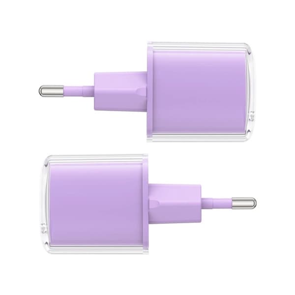 Acefast USB-C 30W vægadapter med display - Lilla Lila