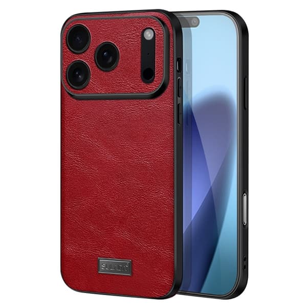 SULADA Mobilskal till iPhone 17 Pro PU-läder+TPU+PC - Röd Röd