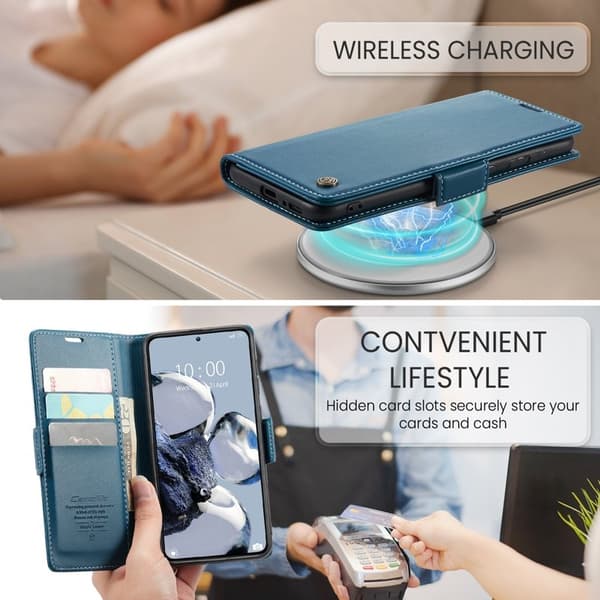 CASEME Plånboksfodral Konstläder för Xiaomi 12T 5G - Blå