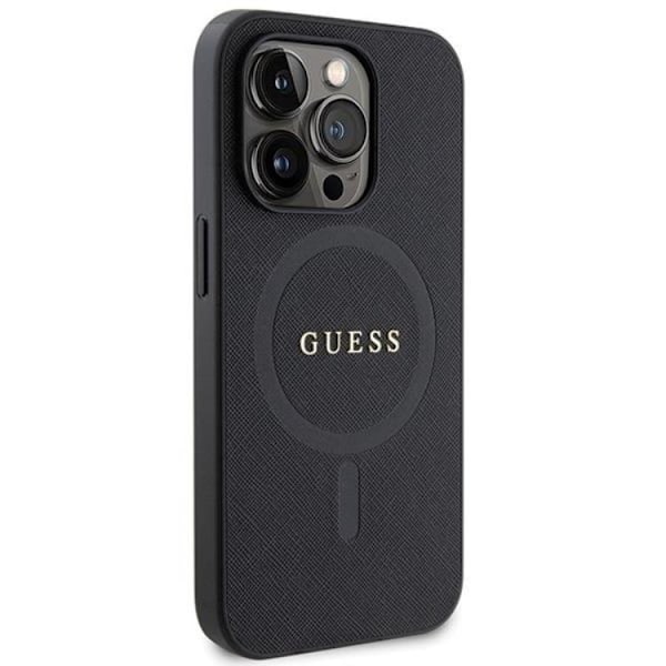Guess iPhone 14 Pro Mobilskal Magsafe Saffiano - Svart Svart