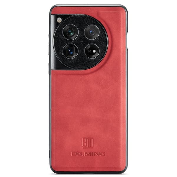 DG.MING Mobilskal till OnePlus 12 5G Läder+PC+TPU Stöttålig Röd