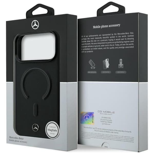 Mercedes Mobilskal För iPhone 17 Pro Max MagSafe Läder 3D - Svart