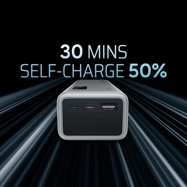Cuktech Powerbank 20000 mAh 150W 2xUSB-C USB-A - Grå Grå