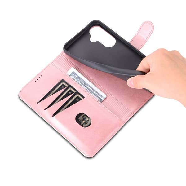 AZNS Samsung Galaxy A34 5G Plånboksfodral Konstläder - Roséguld