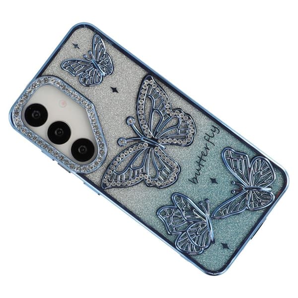Mobilskal för Samsung Galaxy S26 Plus 3D Fjäril TPU - Blå