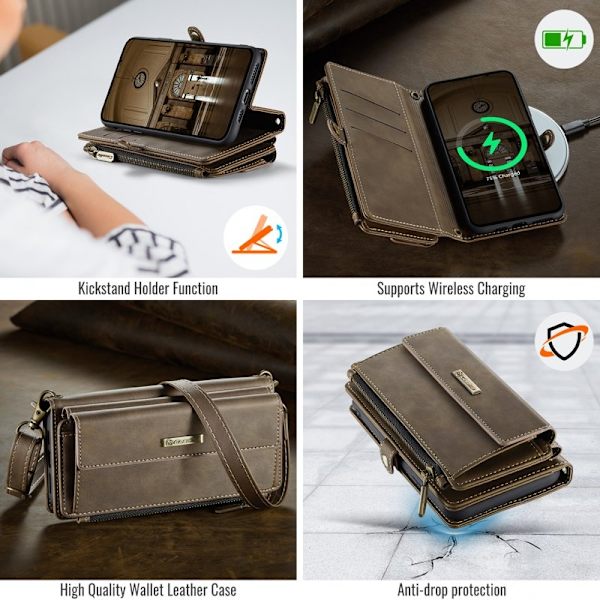 CASEME iPhone 11 Plånboksfodral RFID-Skydd Konstläderbrun