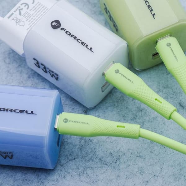 FORCELL USB-A til USB-C 66W Kabel 3A 1m QC4.0 Silikone C342 - Grøn Grön