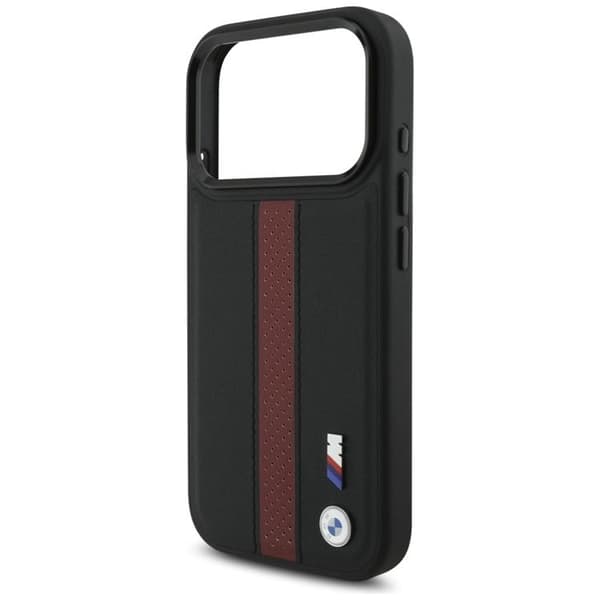 BMW telefontaske til iPhone 17 Pro MagSafe M perforeret stribe logo - rød Röd