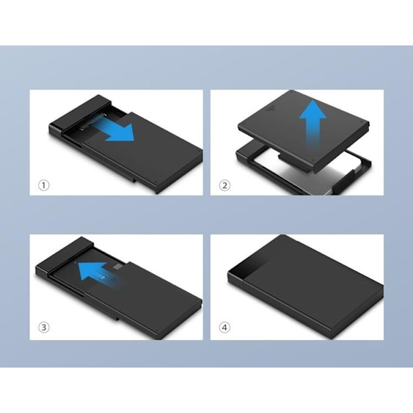 Ugreen Hard Disk Box Med Kabel - Svart