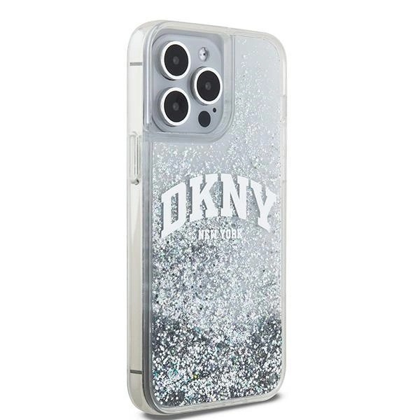 DKNY iPhone 15 Pro Mobilskal Liquid Glitter Big Logo - Vit
