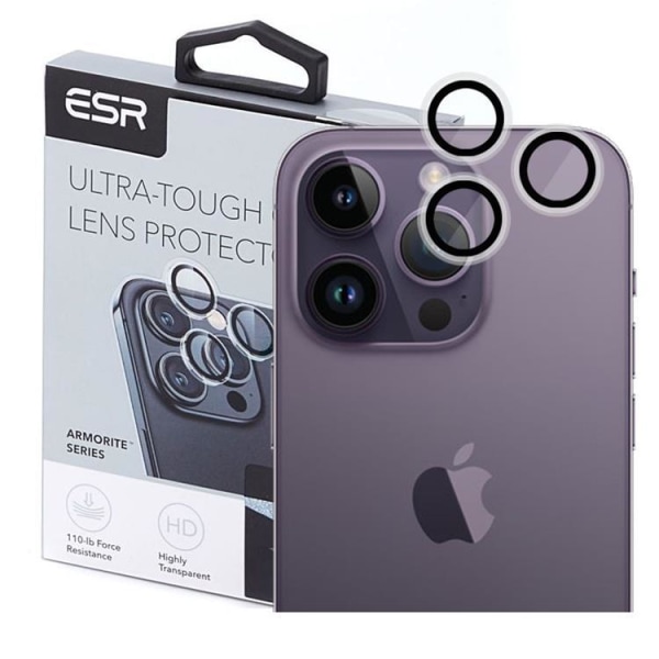 ESR iPhone 15 Pro Max/15 Pro kameralinsecover i hærdet glas