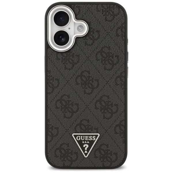 Guess Telefontaske til iPhone 17 MagSafe 4G Triangle Logo - Sort Sølv Svart