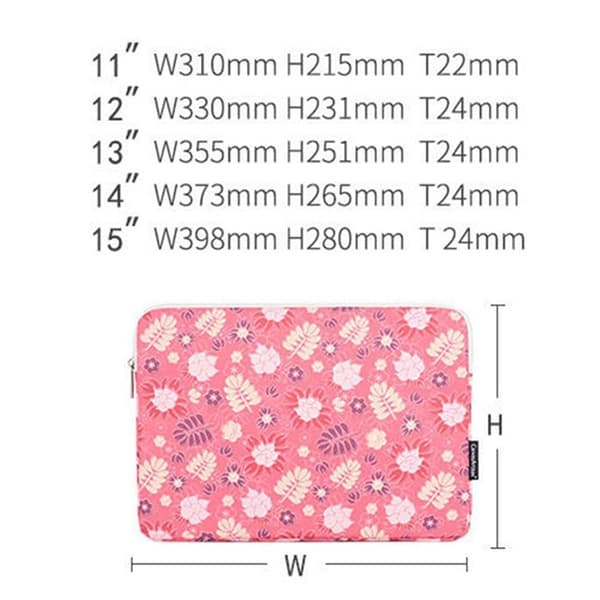 CANVASARTISAN Datorfodral 11'' Printing Leaf Flower H24-01 - Rosa Rosa