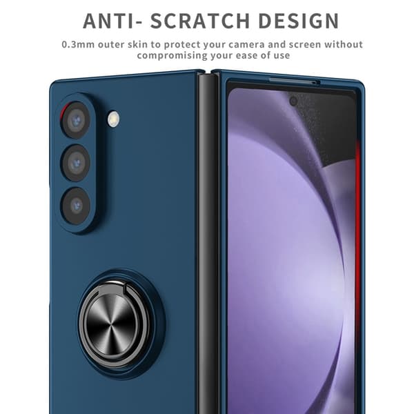 Mobilskal till Galaxy Z Fold7 Rotatable Ring Kickstand - Mörkblå Blå