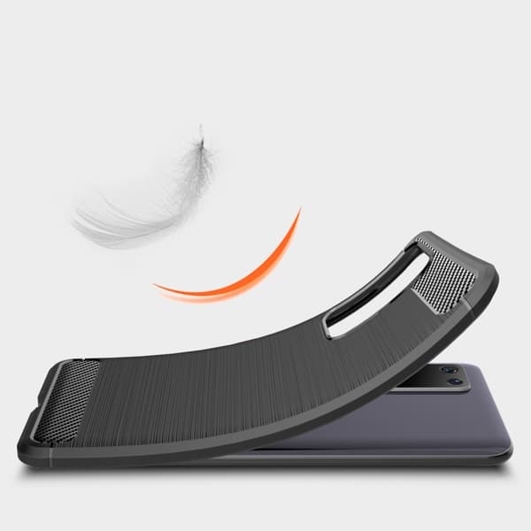 Kulfiber mobilcover til Huawei P40 - Sort Black