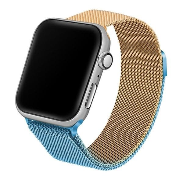 Beline Apple Watch (42/44/45/49mm) Armbånd Stål - Blå/Guld Blå