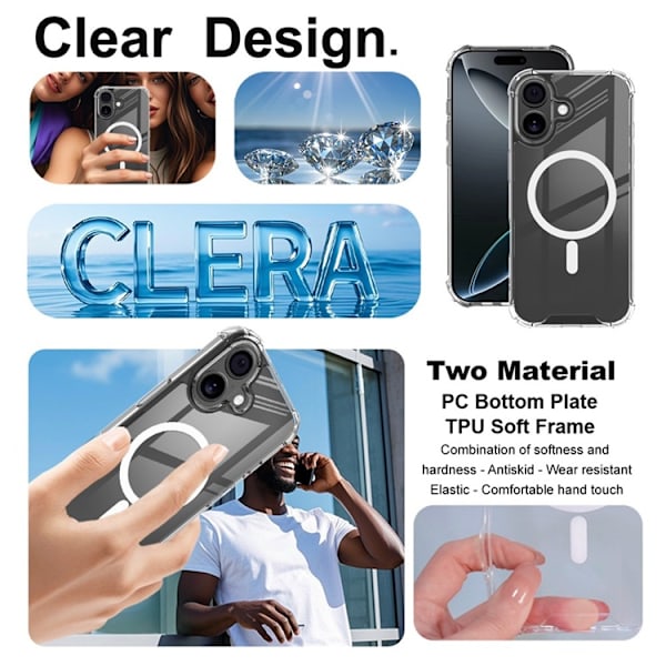 IMAK Mobilskal till iPhone 17 MagSafe Shockproof - Clear Transparent