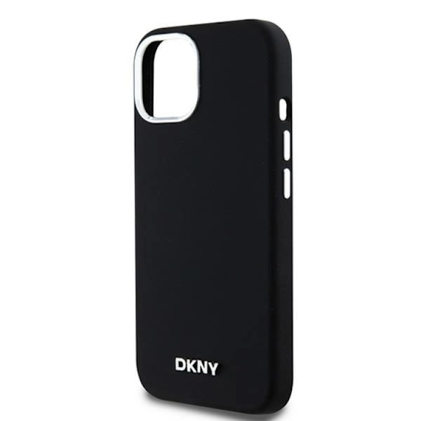 DKNY iPhone 15/14/13 Mobilskal Magsafe Liquid Silikon Small Metal Logo Svart