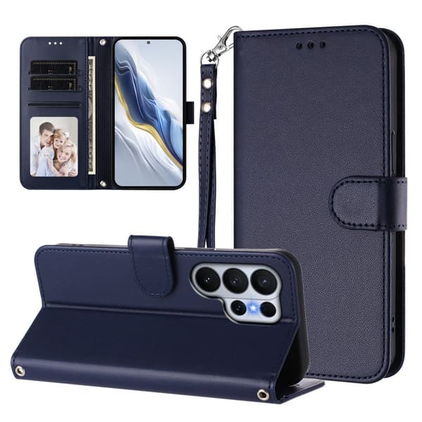 Samsung Galaxy S26 Ultra Plånboksfodral Konstläder Ställ - Blå