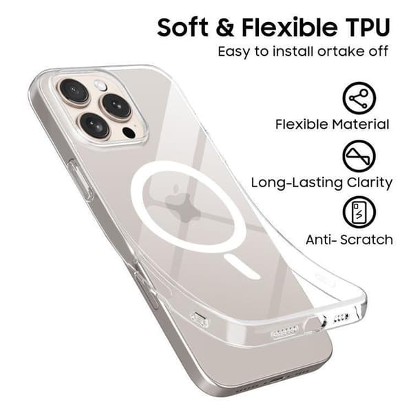 Tech-Protect Mobilskal till iPhone 16e/17e Magsafe Flexair - Clear Transparent