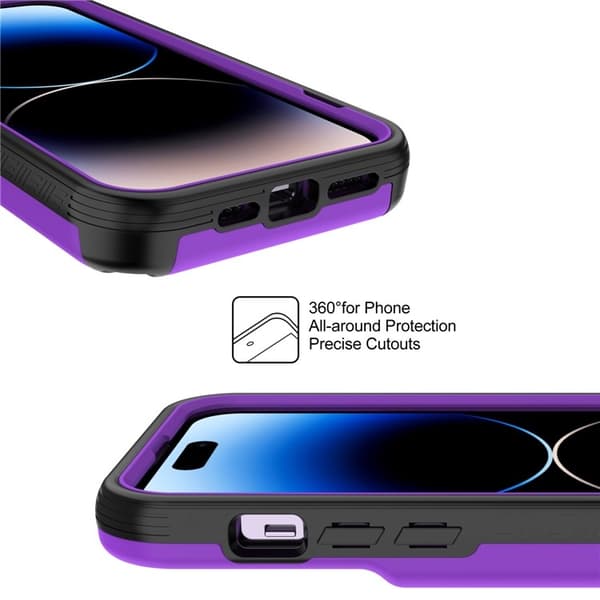 iPhone 14 Pro Cover Kortholder Mirror Kickstand - Lilla Lila