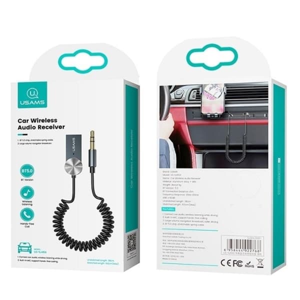 USAMS USB-A till AUX Adapter Bluetooth - Tarnish Svart