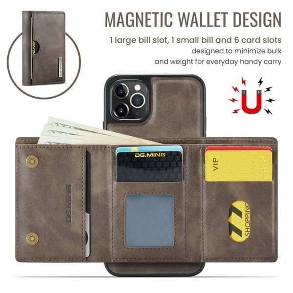 DG.MING M6 Series Mobilskal till iPhone 11 Pro Max Magnetiskt Brun
