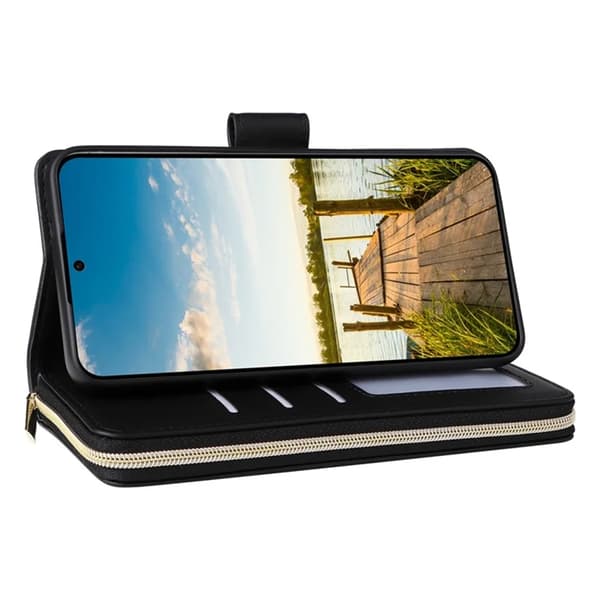 Galaxy A17 / A26 Konstläder Plånboksfodral Med Handledsrem - Svart Svart