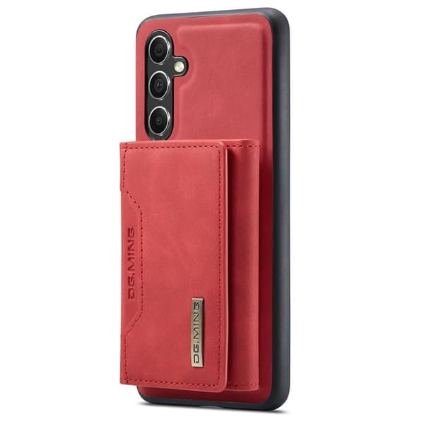 DG.MING Konstläder Plånboksfodral för Samsung Galaxy S25+ - Röd