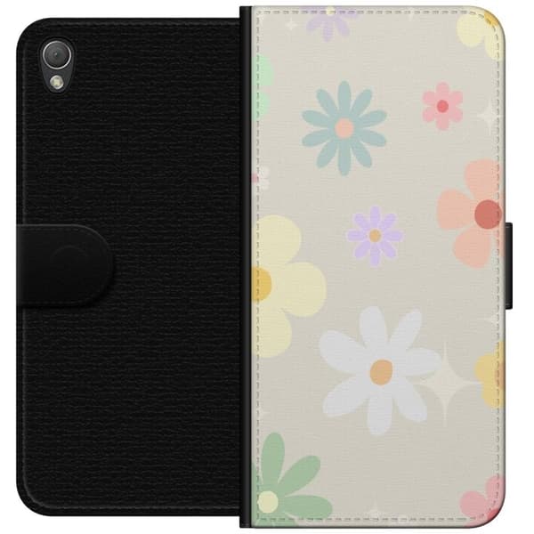 Plånboksfodral till Sony Xperia Z3 med fejdande blommor