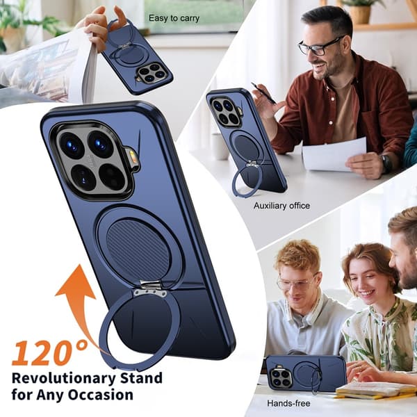Mobilskal till Xiaomi 15T Pro Magsafe Rotating Kickstand TPU + PC Blå