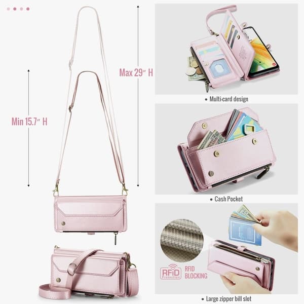 CASEME Plånboksfodral Konstläder för Samsung Galaxy A33 5G - Rosa